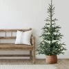 6.5' Pre-Lit Nordmann Fir Artificial Christmas Tree, Warm Clear LED Lights