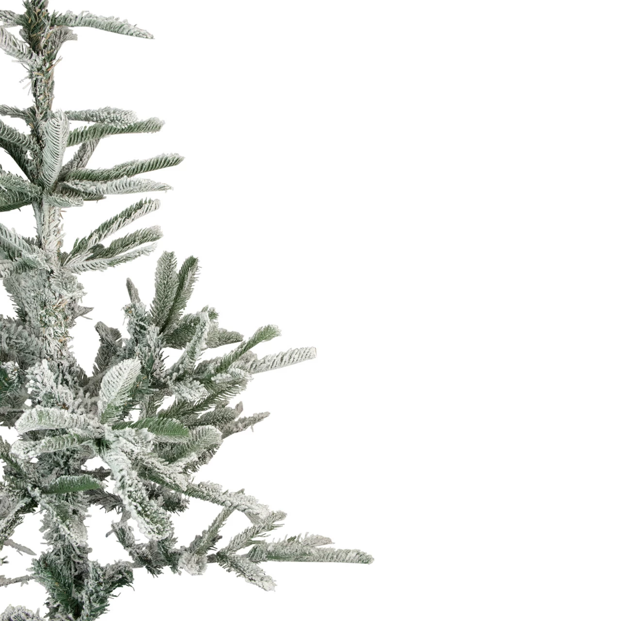 7.5' Slim Flocked Nordmann Fir Artificial Christmas Tree - Unlit 5 7.5' Slim Flocked Nordmann Fir Artificial Christmas Tree - Unlit - Image 3
