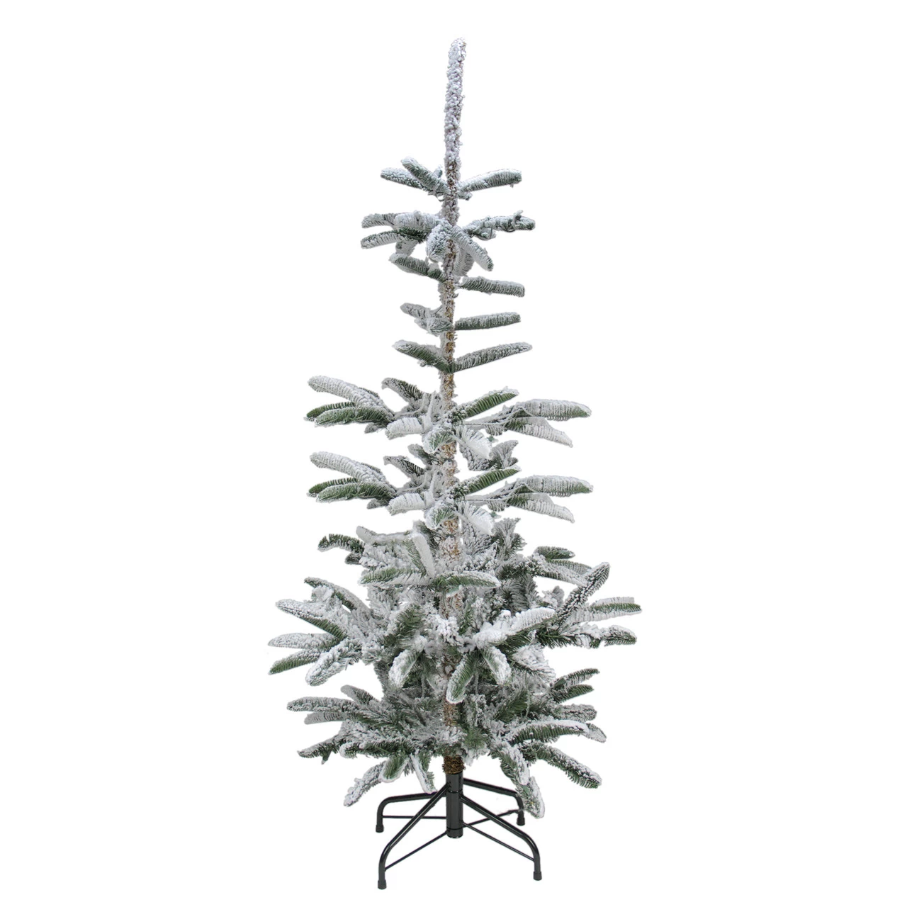 7.5' Slim Flocked Nordmann Fir Artificial Christmas Tree - Unlit 4 7.5' Slim Flocked Nordmann Fir Artificial Christmas Tree - Unlit - Image 2
