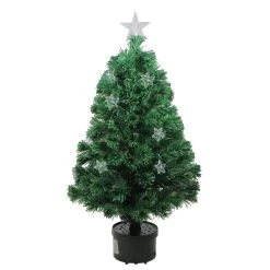 4' Pre-Lit Potted Fiber Optic Artificial Christmas Tree With Stars - Multicolor Lights -Christmas Decoration Store northlight j15603 2 new 97459.1667573518