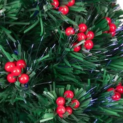 3' Pre-Lit Color Changing Fiber Optic Christmas Tree With Red Berries -Christmas Decoration Store northlight j65030 1 20432.1667530621