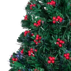 3' Pre-Lit Color Changing Fiber Optic Christmas Tree With Red Berries -Christmas Decoration Store northlight j65030 2 05101.1667530620