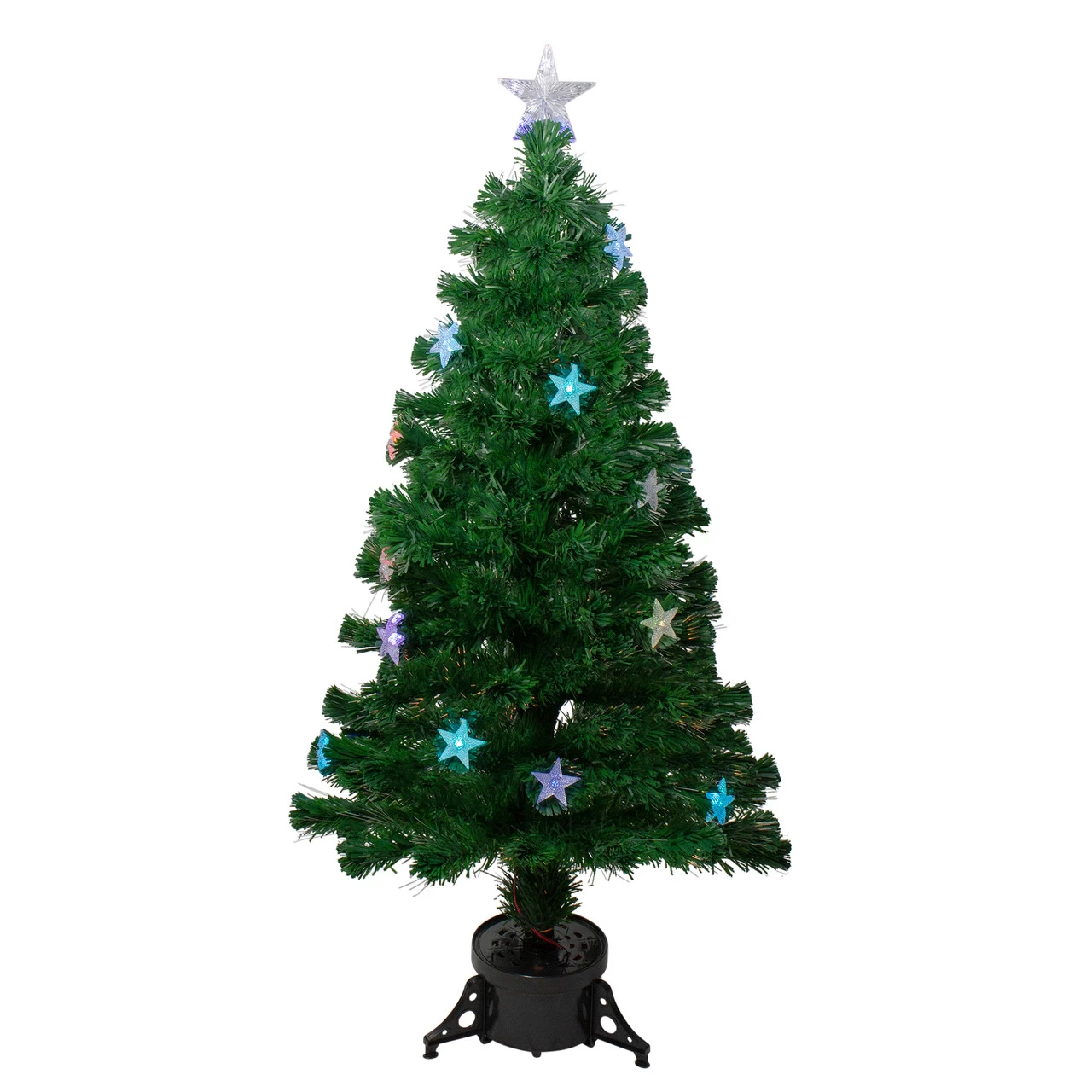 4' Pre-lit Potted Medium Pine Color Changing Star Artificial Christmas Tree - Multi-Color Fiber Optic LED Lights 4 4' Pre-lit Potted Medium Pine Color Changing Star Artificial Christmas Tree - Multi-Color Fiber Optic LED Lights - Image 2