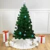4' Pre-lit Potted Medium Pine Color Changing Star Artificial Christmas Tree - Multi-Color Fiber Optic LED Lights