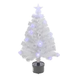 3' Pre-Lit White Fiber Optic Artificial Christmas Tree, White Lights