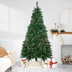 7.5ft Pre-Lit Ravenna Pine Artificial Christmas Tree - Warm White LED Lights