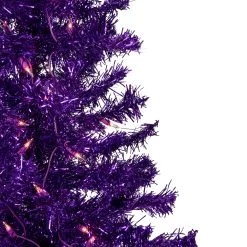 6' Pre-Lit Purple Artificial Tinsel Christmas Tree, Clear Lights -Christmas Decoration Store northlight j92317 3 36276.1667663529