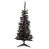 4' Pre-Lit Black Artificial Tinsel Christmas Tree, Clear Lights