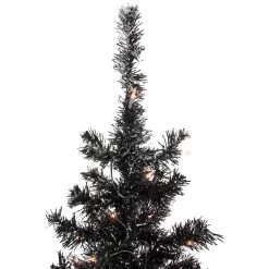 6' Pre-Lit Black Artificial Tinsel Christmas Tree, Clear Lights 11 6' Pre-Lit Black Artificial Tinsel Christmas Tree, Clear Lights -Christmas Decoration Store northlight j92324 4 62912.1667657099
