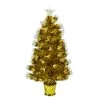 3' Pre-Lit Gold Fiber Optic Artificial Christmas Tree, White Lights