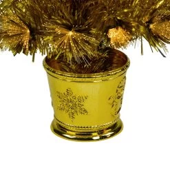 3' Pre-Lit Gold Fiber Optic Artificial Christmas Tree, White Lights -Christmas Decoration Store northlight j92343 3 90212.1667530319