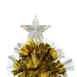 3' Pre-Lit Gold Fiber Optic Artificial Christmas Tree, White Lights -Christmas Decoration Store northlight j92343 4 96050.1667530319