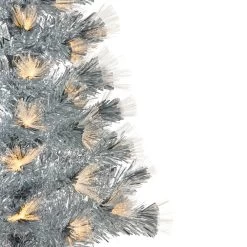 3' Pre-Lit Silver Fiber Optic Artificial Christmas Tree, Warm White Lights -Christmas Decoration Store northlight j92344 2 60471.1667530318