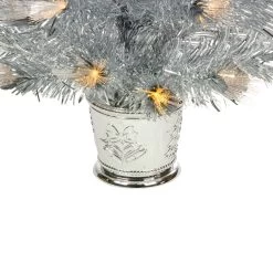 3' Pre-Lit Silver Fiber Optic Artificial Christmas Tree, Warm White Lights -Christmas Decoration Store northlight j92344 4 70385.1667530318