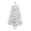 3' Pre-Lit White Fiber Optic Artificial Christmas Tree, Warm White Lights -Christmas Decoration Store northlight j92345 1 96165.1667530330