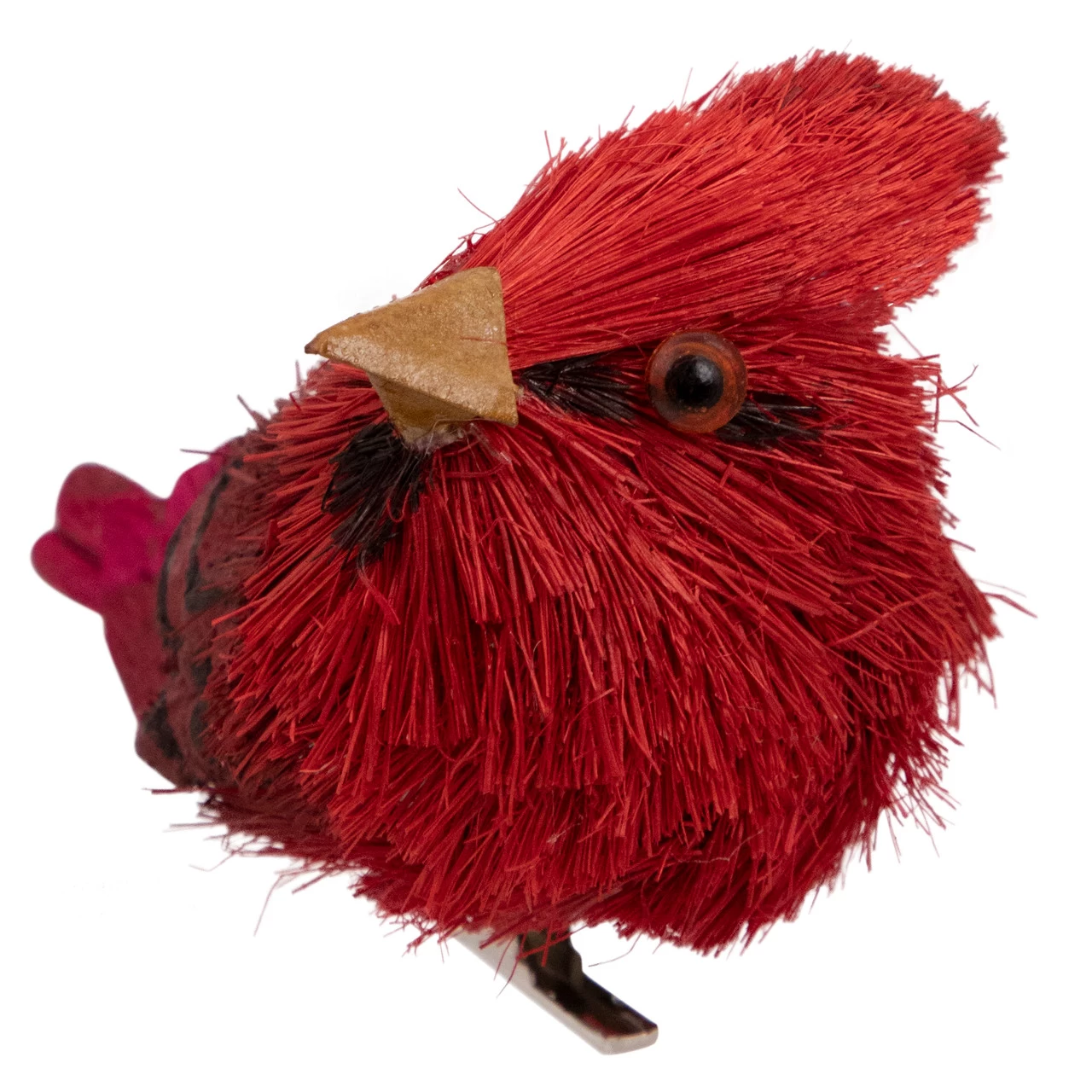 Set Of 4 Red Cardinal Clip-On Sisal Christmas Bird Ornaments, 3.5" 6 Set Of 4 Red Cardinal Clip-On Sisal Christmas Bird Ornaments, 3.5" - Image 4