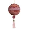 Maroon And Pink Lace Shatterproof Christmas Ball Ornament 4" (100mm)