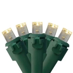 300 Warm White LED Wide Angle Christmas Lights - 74.75 Ft Green Wire