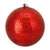 Shiny Red Hot Mirrored Disco Glass Christmas Ball Ornament 8" (200mm)