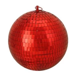 Shiny Red Hot Mirrored Disco Glass Christmas Ball Ornament 8" (200mm)