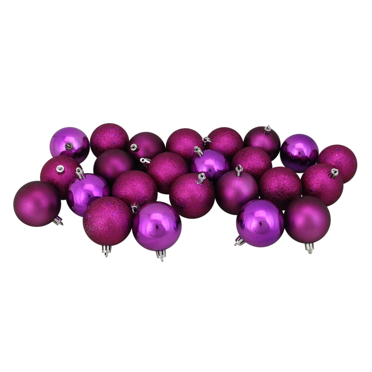 24ct Purple Shatterproof 4-Finish Christmas Ball Ornaments 2.5" (60mm) 3 24ct Purple Shatterproof 4-Finish Christmas Ball Ornaments 2.5" (60mm)