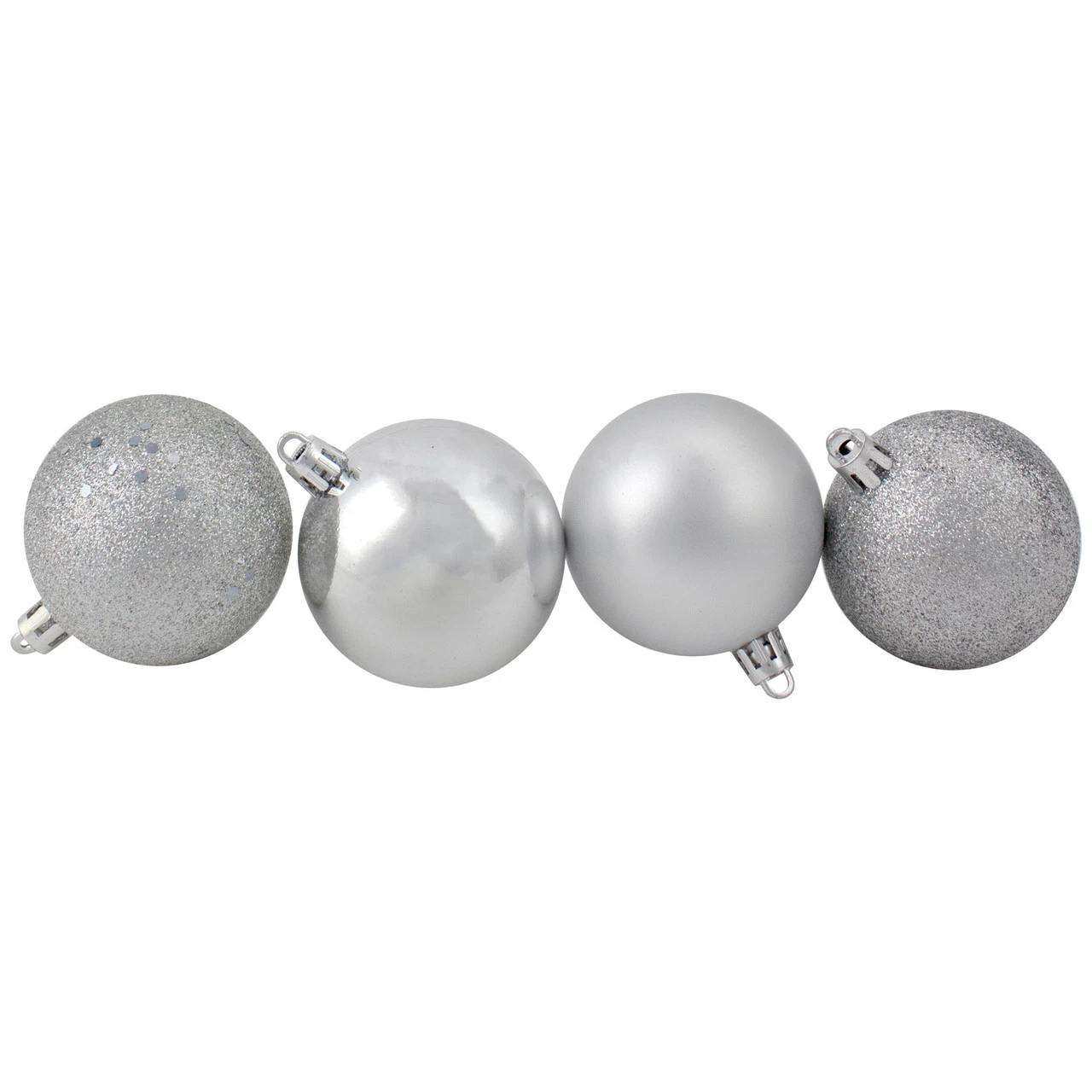 24ct Silver 4-Finish Shatterproof Christmas Ball Ornaments 2.5" (60mm) 5 24ct Silver 4-Finish Shatterproof Christmas Ball Ornaments 2.5" (60mm) - Image 3