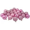24ct Bubblegum Pink Shatterproof 4-Finish Christmas Ball Ornaments 2.5" (60mm)