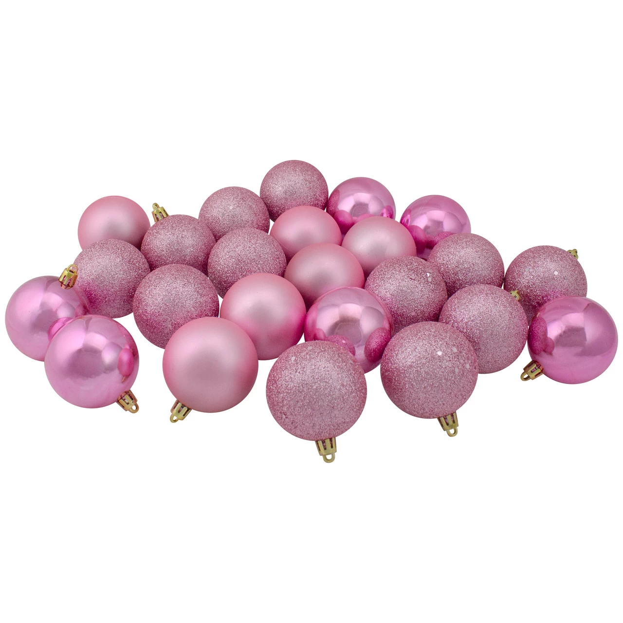 24ct Bubblegum Pink Shatterproof 4-Finish Christmas Ball Ornaments 2.5" (60mm) 3 24ct Bubblegum Pink Shatterproof 4-Finish Christmas Ball Ornaments 2.5" (60mm)