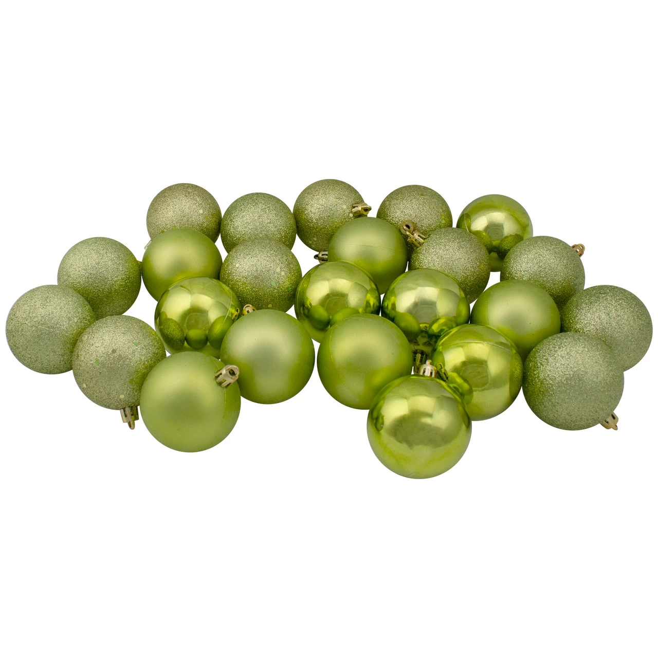 60ct Kiwi Green Shatterproof 4-Finish Christmas Ball Ornaments 2.5" (60mm) 3 60ct Kiwi Green Shatterproof 4-Finish Christmas Ball Ornaments 2.5" (60mm)