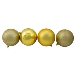 12ct Gold Shatterproof 4-Finish Christmas Ball Ornaments 4" (100mm) -Christmas Decoration Store northlight lj35165 2 72177.1667488432
