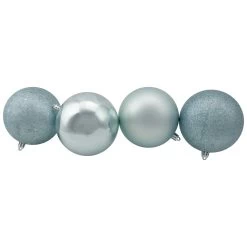 12ct Mermaid Blue Shatterproof 4-Finish Christmas Ball Ornaments 4" (100mm) -Christmas Decoration Store northlight lj35178 2 39617.1667657997