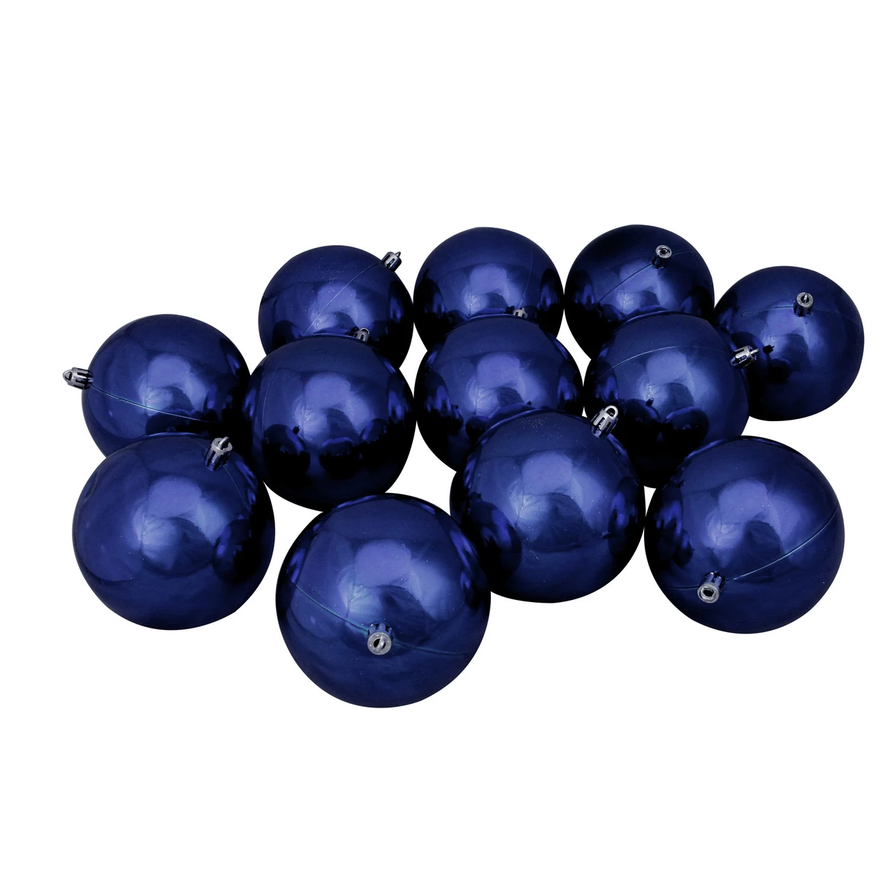 12ct Royal Blue Shiny Shatterproof Christmas Ball Ornaments 4" (101mm) 3 12ct Royal Blue Shiny Shatterproof Christmas Ball Ornaments 4" (101mm)