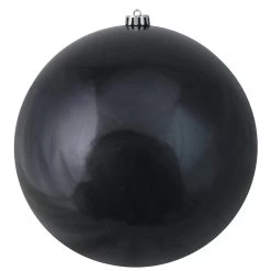 Shiny Jet Black Shatterproof Christmas Ball Ornament 10" (250mm)
