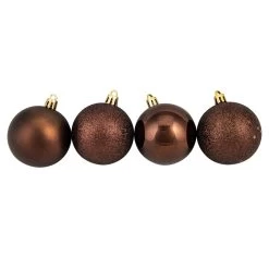 60ct Mocha Brown Shatterproof 4-Finish Christmas Ball Ornaments 2.5" (60mm) -Christmas Decoration Store northlight lj35446 2updatred 14061.1667488170
