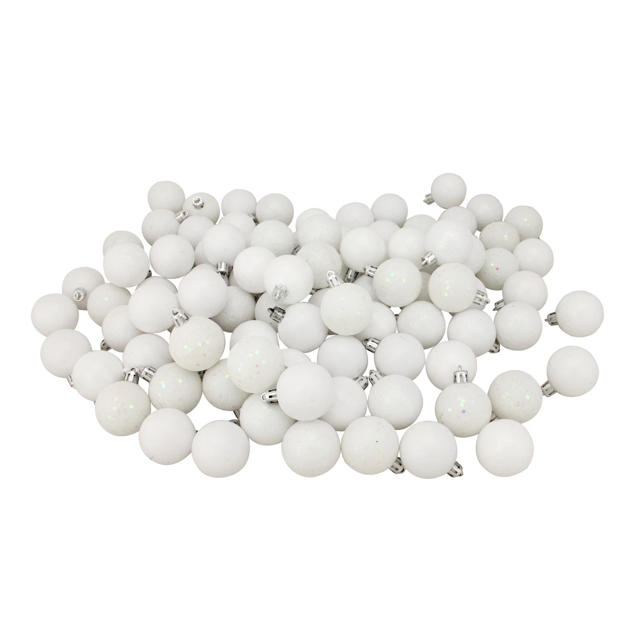 96ct White Shatterproof 4-Finish Christmas Ball Ornaments 1.5" (40mm) 3 96ct White Shatterproof 4-Finish Christmas Ball Ornaments 1.5" (40mm)