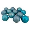 12ct Turquoise Blue Shatterproof 4-Finish Christmas Ball Ornaments 6" (150mm) -Christmas Decoration Store northlight lj36063 86041.1667662902