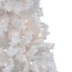 7.5' Pre-Lit Flocked White Spruce Artificial Christmas Tree - Clear Lights -Christmas Decoration Store northlight lt9158420and2085 2 15528.1667578560