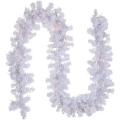 9' X 10" Pre-lit White Iridescent Mixed Pine Artificial Christmas Garland - Clear Lights