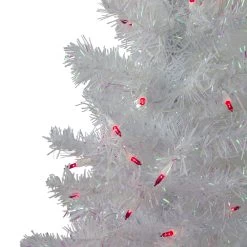 3' Pre-Lit Slim White Iridescent Pine Artificial Christmas Tree - Pink Lights -Christmas Decoration Store northlight m88687 1 32692.1667530562