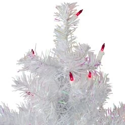 3' Pre-Lit Slim White Iridescent Pine Artificial Christmas Tree - Pink Lights -Christmas Decoration Store northlight m88687 2 69251.1667530562
