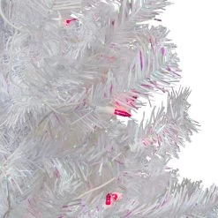 4' Pre-lit White Iridescent Pine Artificial Christmas Tree - Pink Lights -Christmas Decoration Store northlight m88694 2 56500.1667488446