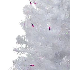 4' Pre-lit White Iridescent Pine Artificial Christmas Tree - Purple Lights -Christmas Decoration Store northlight m88695 2 69170.1667663073