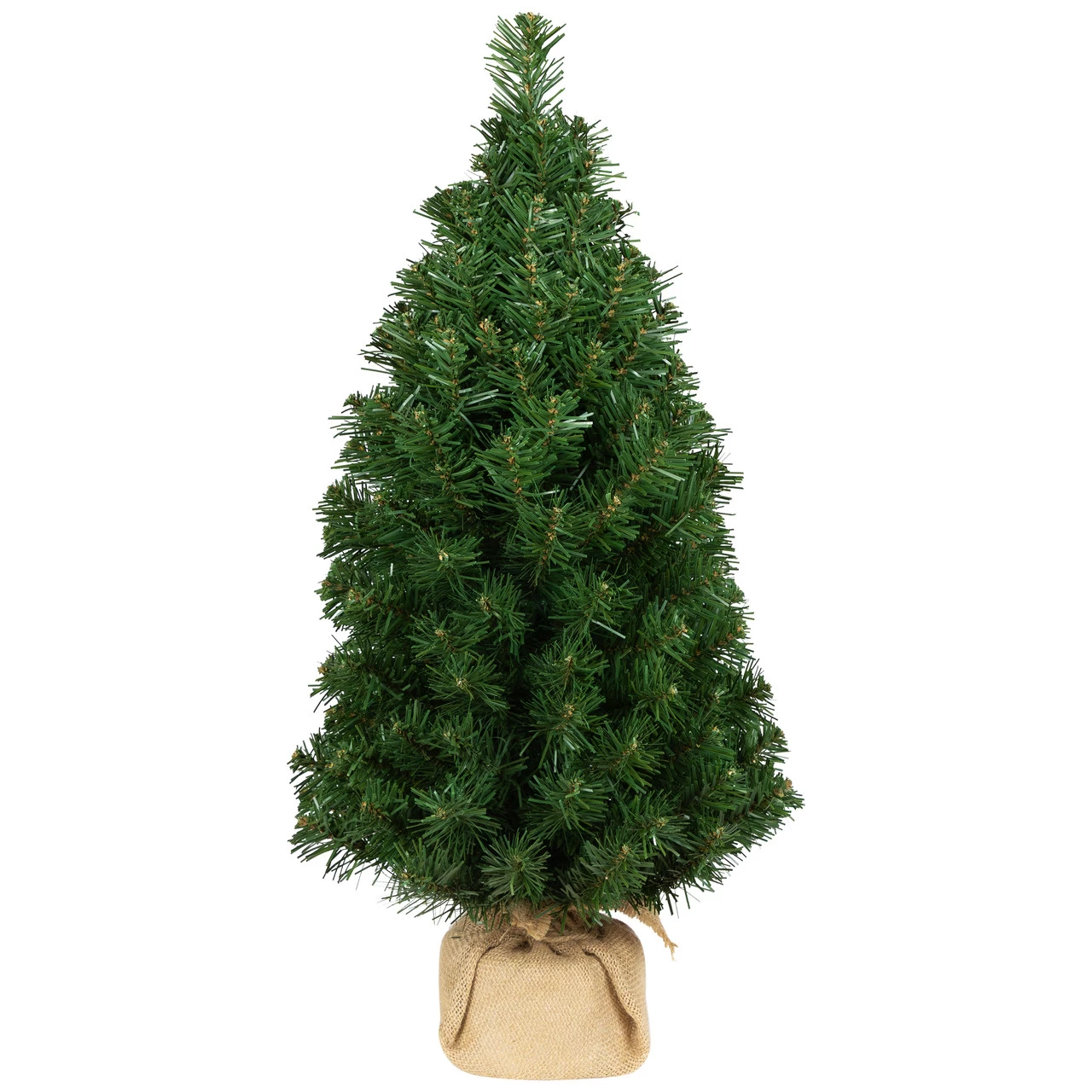 24" Medium Traditional Green Mini Pine Artificial Christmas Tree In Burlap Sack - Unlit 4 24" Medium Traditional Green Mini Pine Artificial Christmas Tree In Burlap Sack - Unlit - Image 2