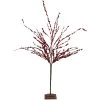 50" Artificial Red Berry Christmas Twig Tree With Square Stand, Unlit