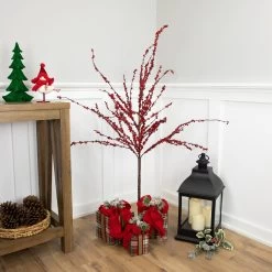50" Artificial Red Berry Christmas Twig Tree With Square Stand, Unlit 10 50" Artificial Red Berry Christmas Twig Tree With Square Stand, Unlit -Christmas Decoration Store northlight nl00343 styled 39596.1686065079