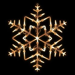 16" White Lighted Snowflake Christmas Window Silhouette