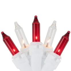100ct Red And Clear Mini Icicle Christmas Lights- 5.75ft, White Wire