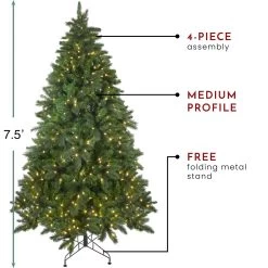7.5' Pre-Lit Medium Mixed Scotch Pine Artificial Christmas Tree - Warm White LED Lights -Christmas Decoration Store northlight nl15087 thumbnail 1 09855.1667578155