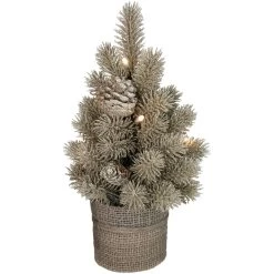 10.25" LED Potted Champagne Metallic Glitter Artificial Christmas Tree - Clear Lights -Christmas Decoration Store northlight sf89176 2 sample 81641.1667573270