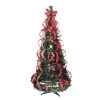6' Pre-Lit Red Plaid Pre-Decorated Pop-Up Artificial Christmas Tree, Multicolor Lights -Christmas Decoration Store northlight sm15300 11295.1667573520
